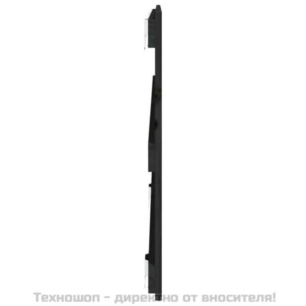 Стенна табла за спалня, черна, 127,5x3x60см, борово дърво масив