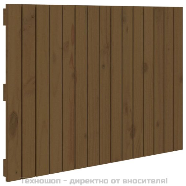 Стенна табла за спалня, меденокафява, 95,5x3x60 см, бор масив