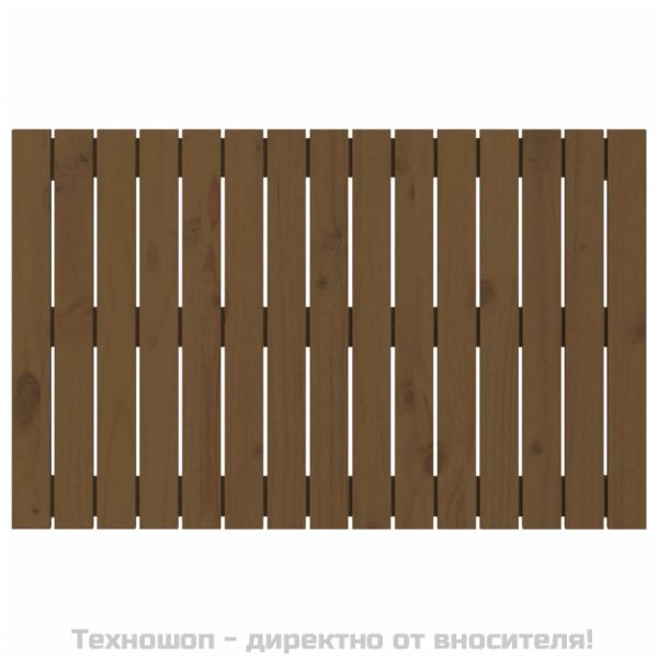Стенна табла за спалня, меденокафява, 95,5x3x60 см, бор масив