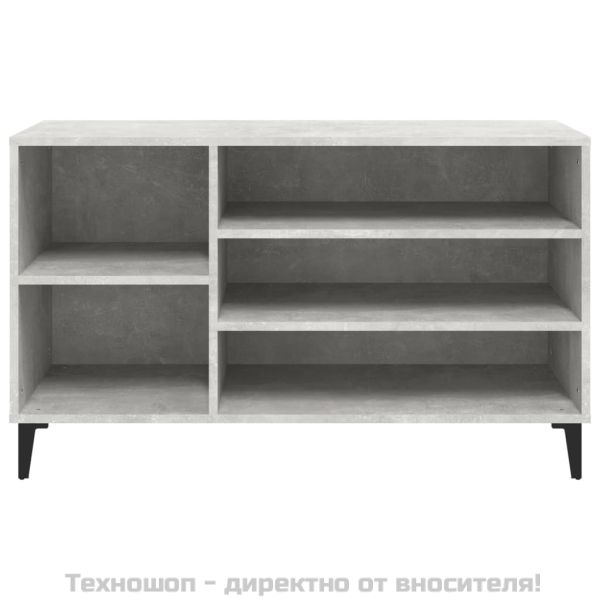 Шкаф за обувки, бетонно сив, 102x36x60 см, инженерно дърво