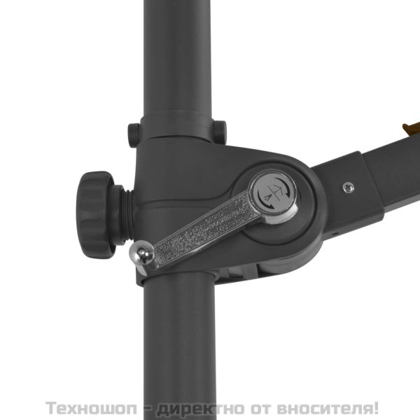 Конзолен градински чадър със стоманен прът, таупе, 300 см