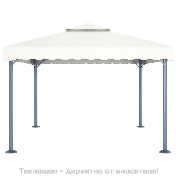 Шатра, 400x300 см, кремава, алуминий