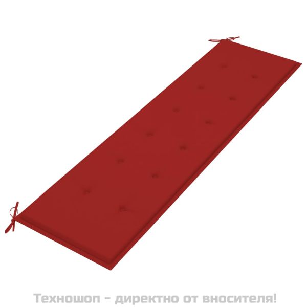Възглавница за градинска пейка червена 180x50x3 см оксфорд плат