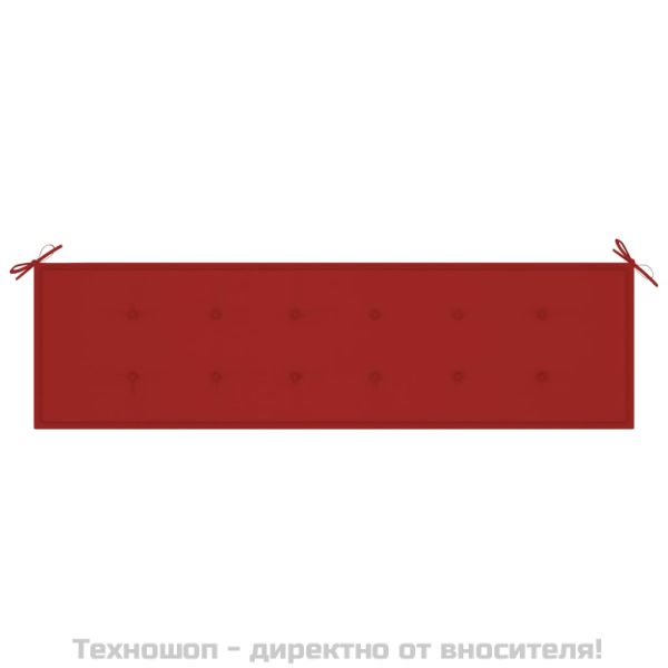 Възглавница за градинска пейка червена 180x50x3 см оксфорд плат