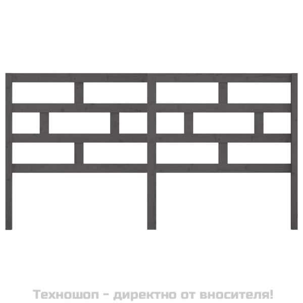 Горна табла за легло, сива, 186x4x100 см, бор масив