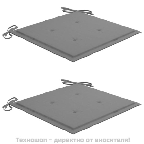 Възглавници за столове 2 бр сиви 50x50x4 см Оксфорд плат