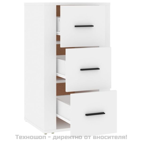 Сайдборд, бял, 40x33x70 см, инженерно дърво