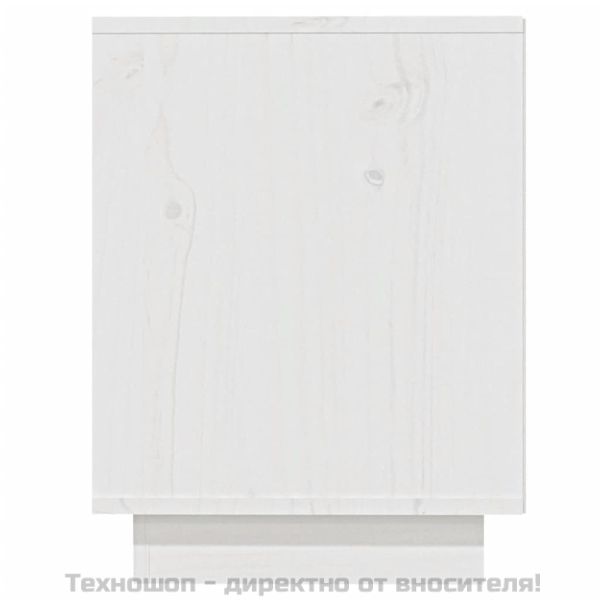 Шкаф за обувки, бял, 110x34x45 см, бор масив