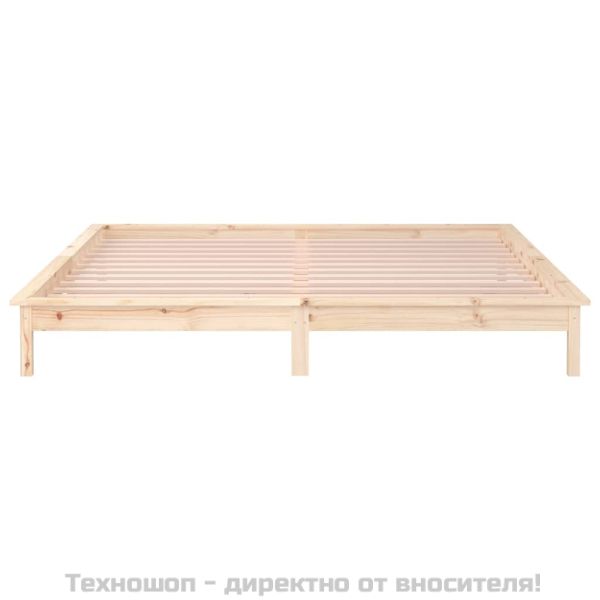 LED рамка за легло 140x190 см масивно дърво