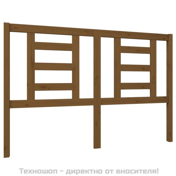 Горна табла за легло, меденокафява, 146x4x100 см, бор масив
