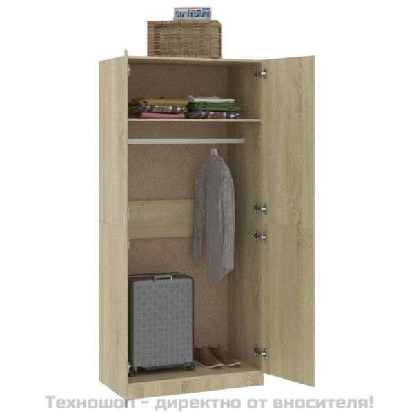 Гардероб, дъб сонома, 90x52x200 см, инженерно дърво