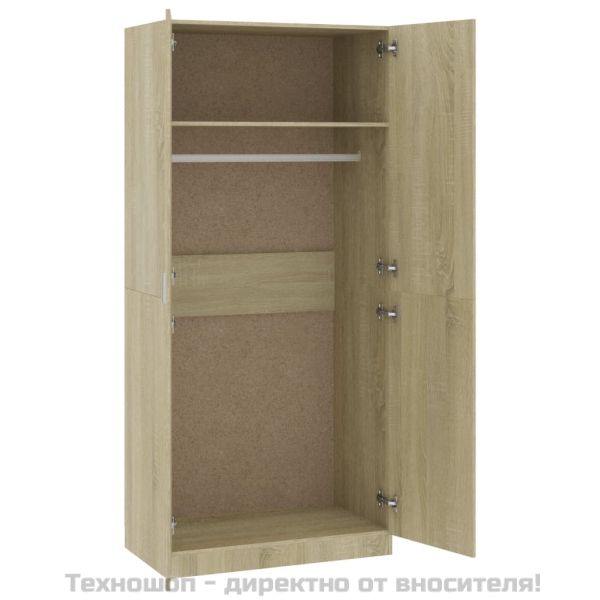 Гардероб, дъб сонома, 90x52x200 см, инженерно дърво