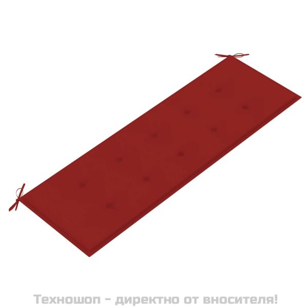 Възглавница за градинска пейка червена 150x50x3 см оксфорд плат