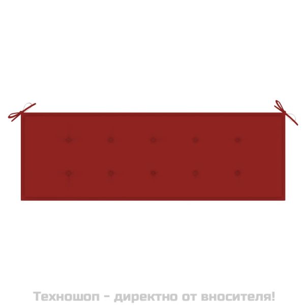 Възглавница за градинска пейка червена 150x50x3 см оксфорд плат