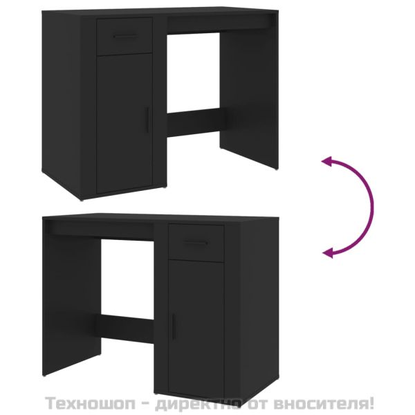 Бюро, черно, 100x49x75 см, инженерно дърво