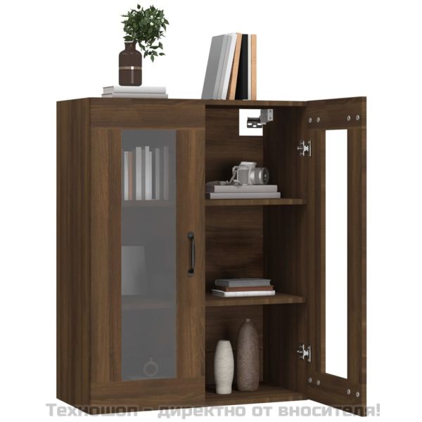 Окачен стенен шкаф, кафяв дъб, 69,5x34x90 см