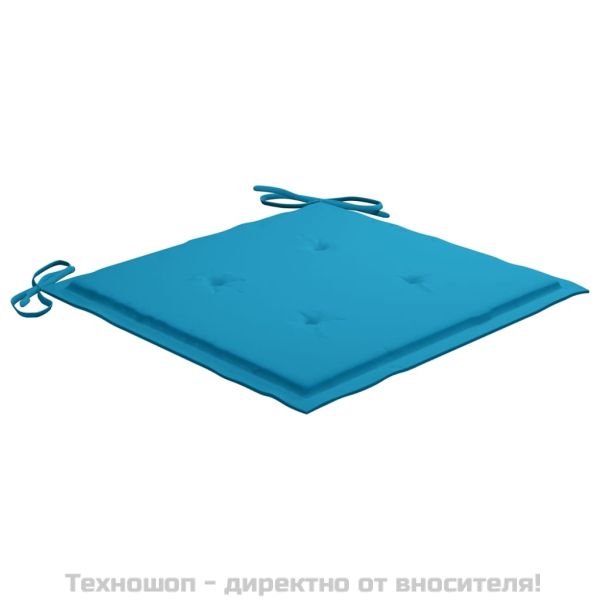 Възглавници за столове 2 бр сини 50x50x4 см Оксфорд плат