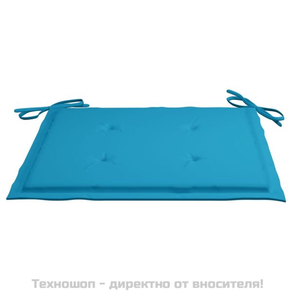 Възглавници за столове 2 бр сини 50x50x4 см Оксфорд плат