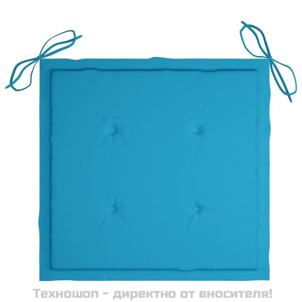 Възглавници за столове 2 бр сини 50x50x4 см Оксфорд плат