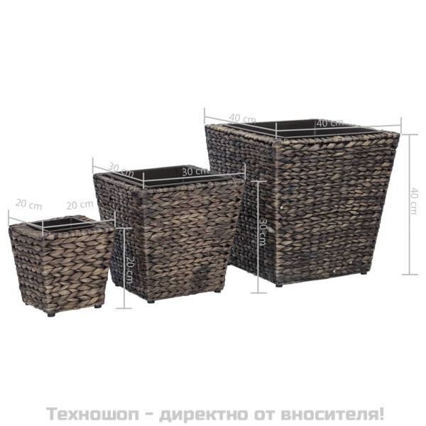 Повдигнати лехи, 3 бр, воден хиацинт, кафяви