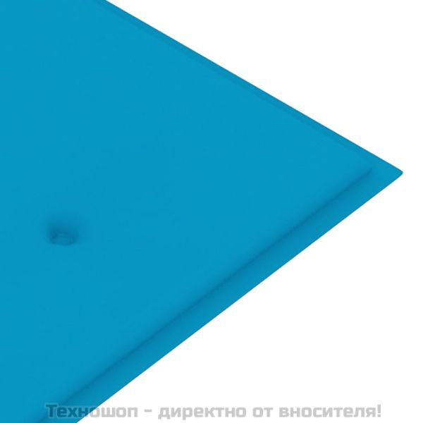 Възглавница за градинска пейка синя 120x50x3 см оксфорд плат