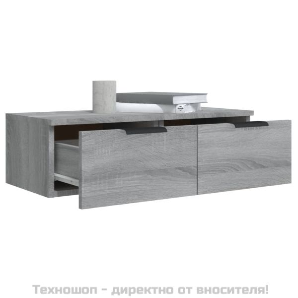 Стенен шкаф, сив сонома, 68x30x20 см, инженерно дърво