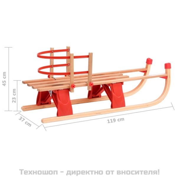Сгъваема шейна с облегалка, 119 см, дърво