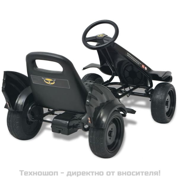 Детски картинг с педали, с регулируема седалка, черен