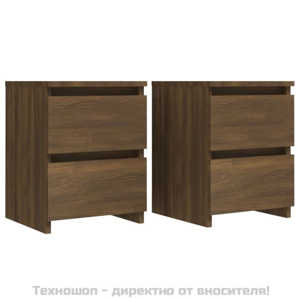 Нощни шкафчета, 2 бр, кафяв дъб, 30x30x40 см, инженерно дърво