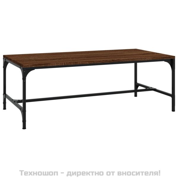 Кафе маса, кафяв дъб, 100x50x35 см, инженерно дърво