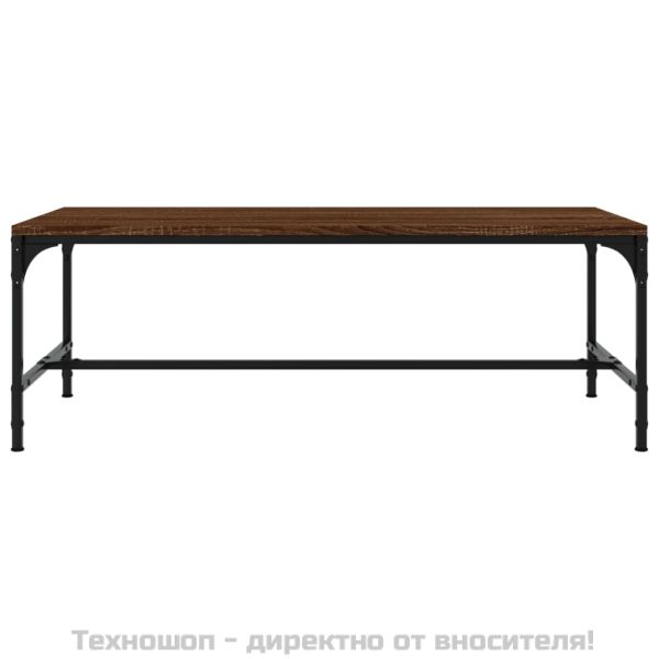 Кафе маса, кафяв дъб, 100x50x35 см, инженерно дърво