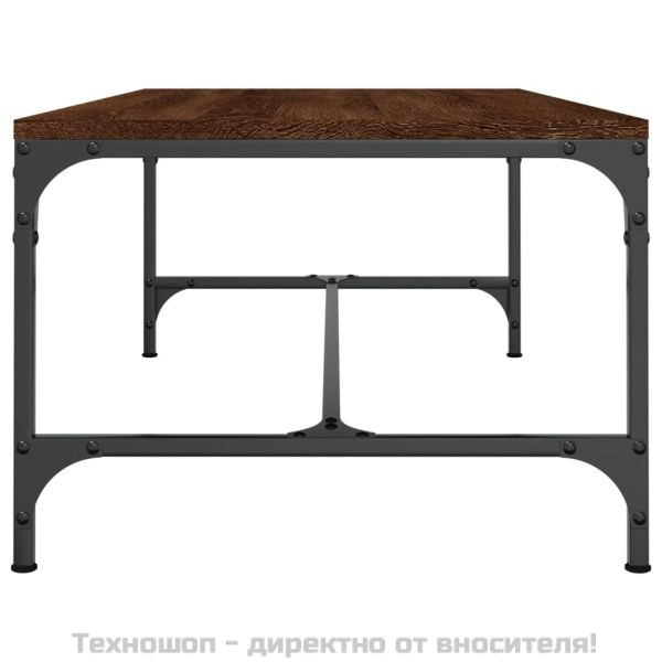 Кафе маса, кафяв дъб, 100x50x35 см, инженерно дърво