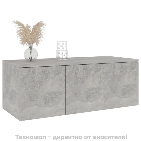 ТВ шкаф, бетонно сиво, 80x34x30 см, инженерно дърво