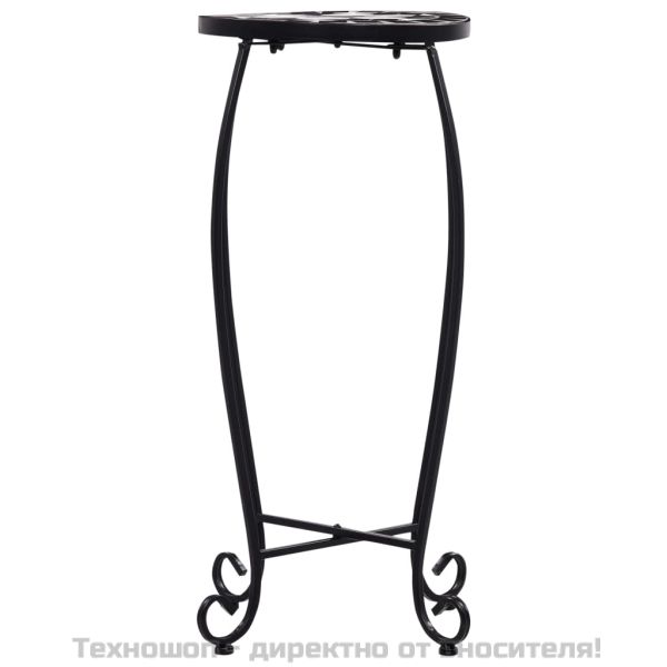 Мозаечни маси, 3 бр, черно-бели, керамика