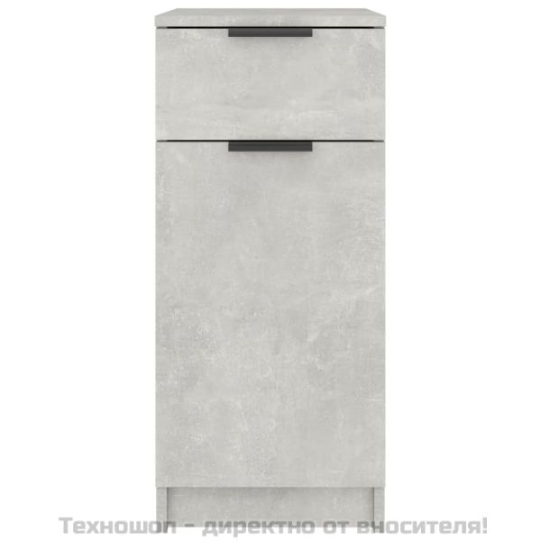 Шкаф за бюро, Бетонно сиво, 33,5x50x75 см, инженерно дърво