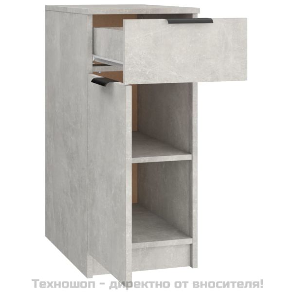 Шкаф за бюро, Бетонно сиво, 33,5x50x75 см, инженерно дърво