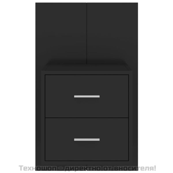 Нощно шкафче за стенен монтаж, черно