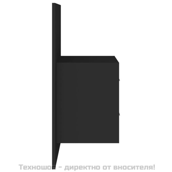 Нощно шкафче за стенен монтаж, черно