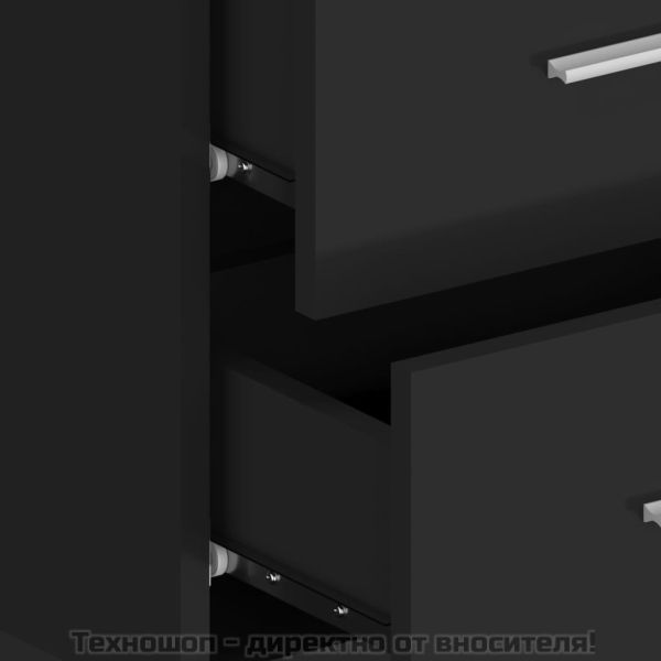 Нощно шкафче за стенен монтаж, черно