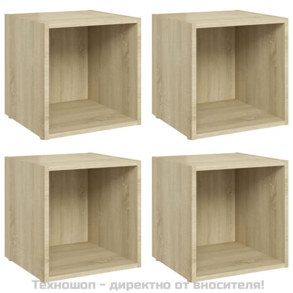ТВ шкафове, 4 бр, дъб сонома, 37x35x37 см, инженерно дърво