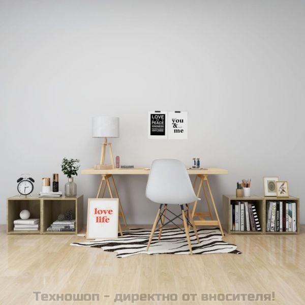 ТВ шкафове, 4 бр, дъб сонома, 37x35x37 см, инженерно дърво