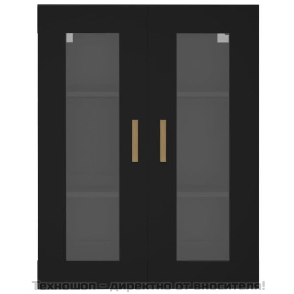 Окачен стенен шкаф, черен, 69,5x34x90 см