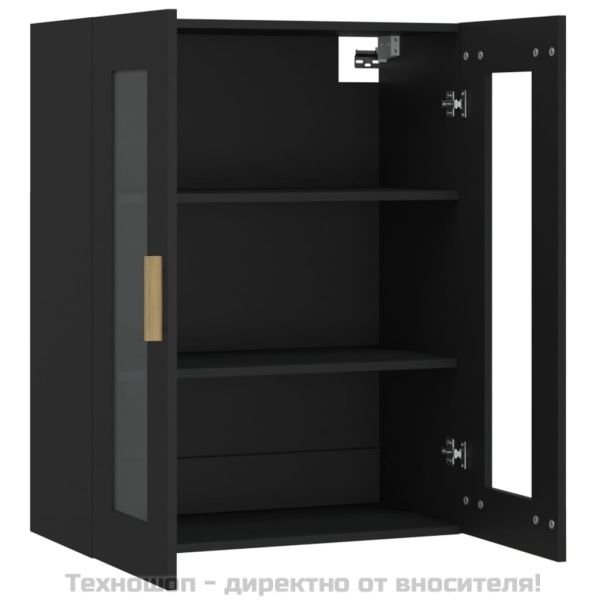 Окачен стенен шкаф, черен, 69,5x34x90 см