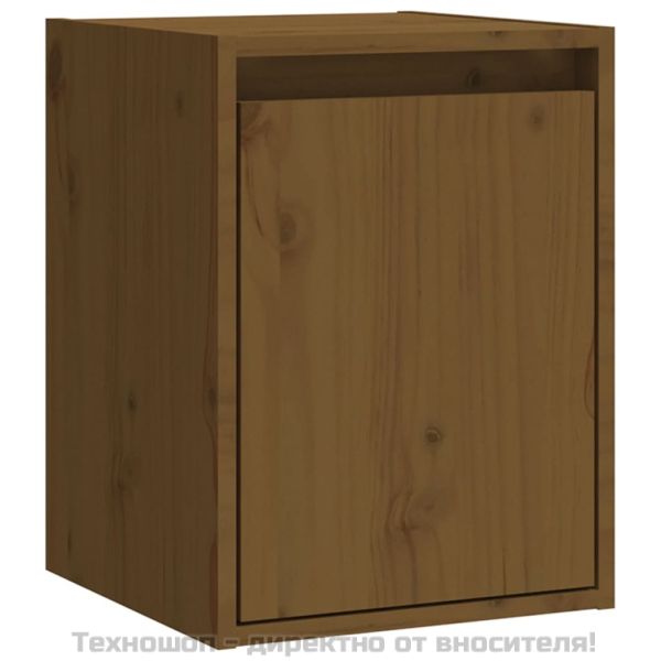 Стенни шкафове, 2 бр, меденокафяви, 30x30x40 см, бор масив