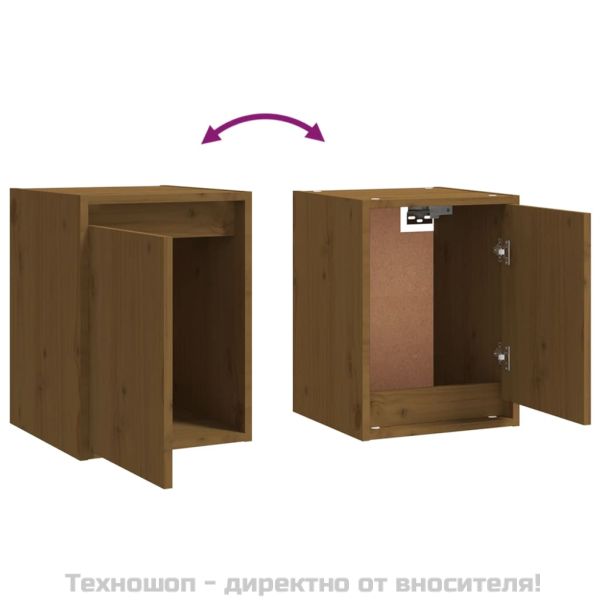 Стенни шкафове, 2 бр, меденокафяви, 30x30x40 см, бор масив