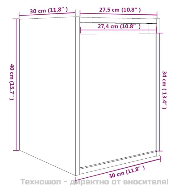 Стенни шкафове, 2 бр, меденокафяви, 30x30x40 см, бор масив