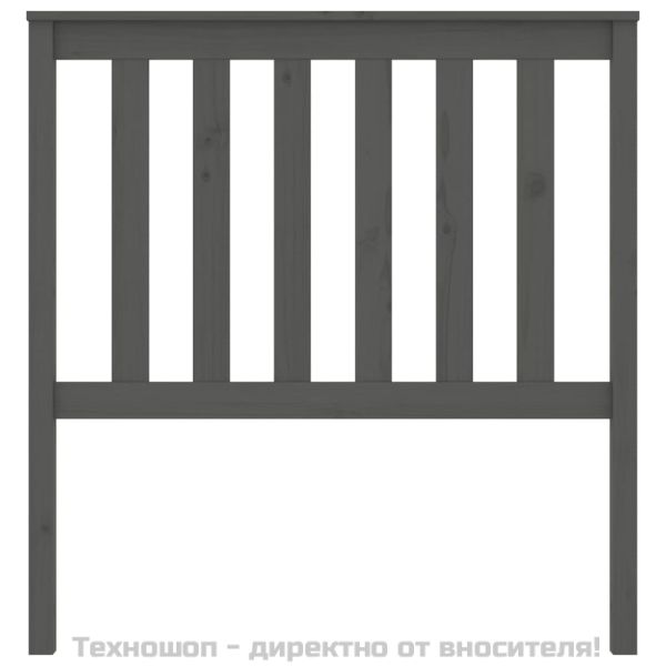 Горна табла за легло, сива, 96x6x101 см, бор масив