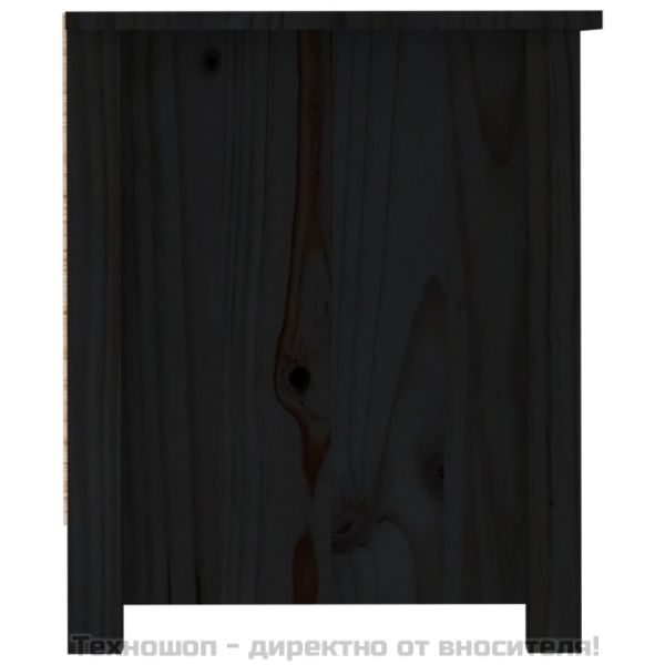Шкаф за обувки, черен, 110x38x45,5 см, бор масив