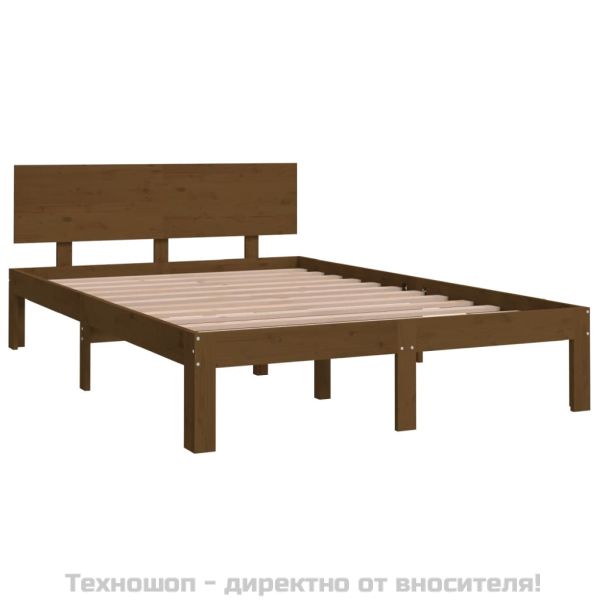 Рамка за легло меденокафява дърво 120x190 см Small Double