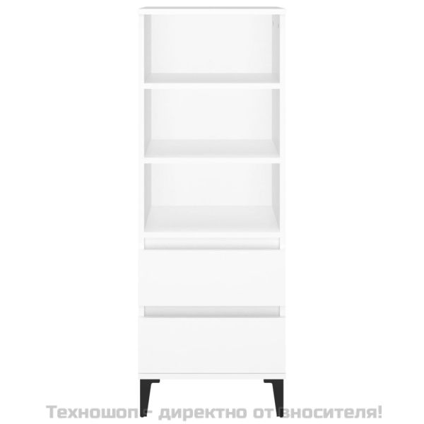 Висок шкаф, бял, 40x36x110 см, инженерно дърво